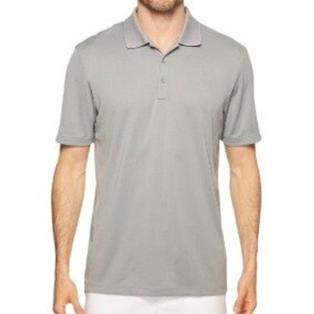 Men's Matte Gray Adidas Golf Pure Motion Polo Shirt Size Large